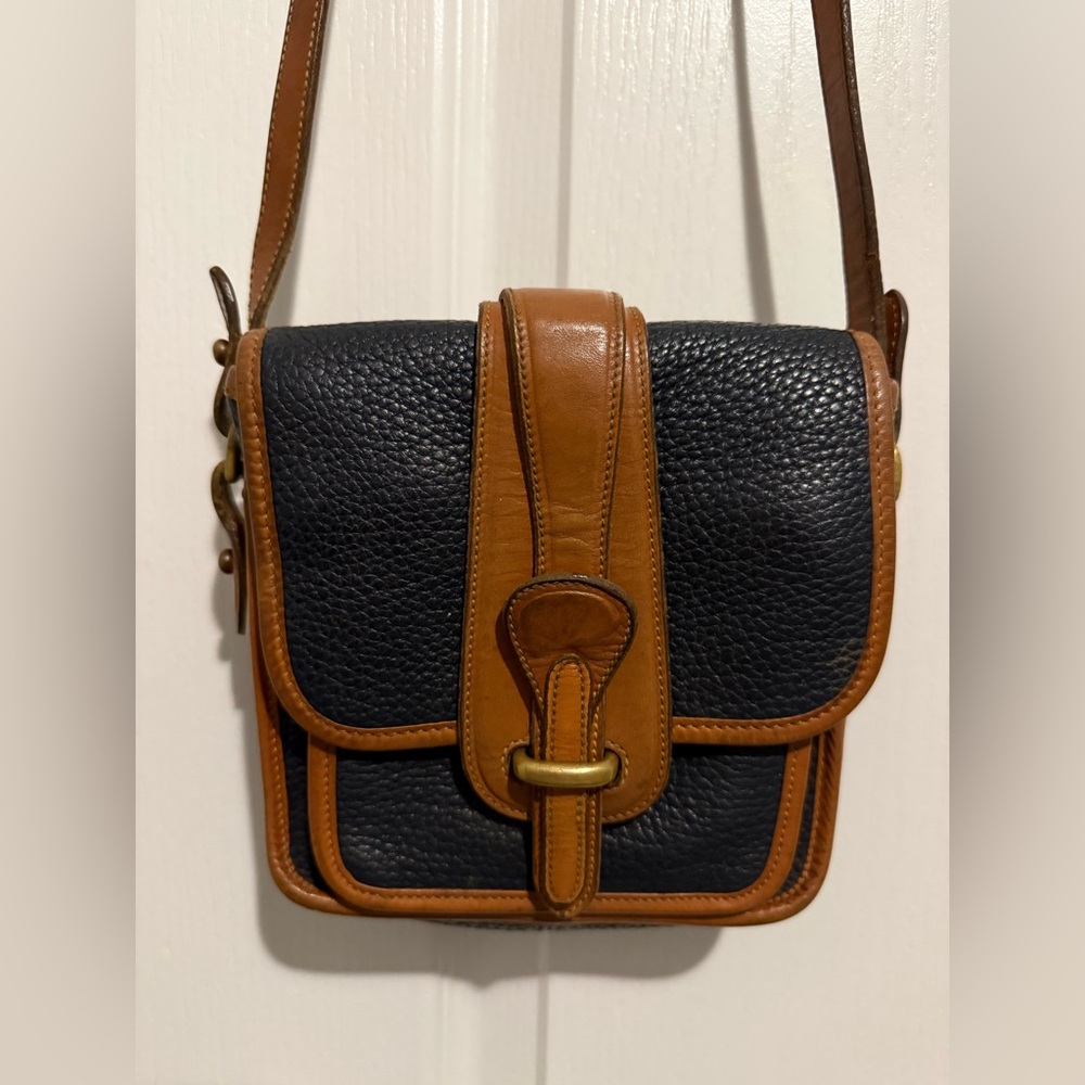 Dooney & Bourke Blue and Brown Small Leather Bag